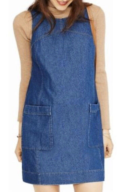 Hatch Maternity Women’s THE EDIE DRESS Denim Cotton Jumper $228 NEW