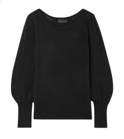 Hatch Maternity Women’s THE OLYMPIA SWEATER Black Merino Wool $168 NEW