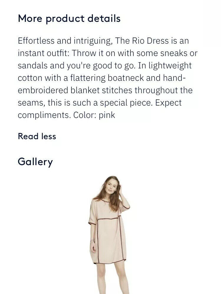 Hatch Maternity Women’s THE RIO DRESS Dusty Rose/Pink $268 NEW