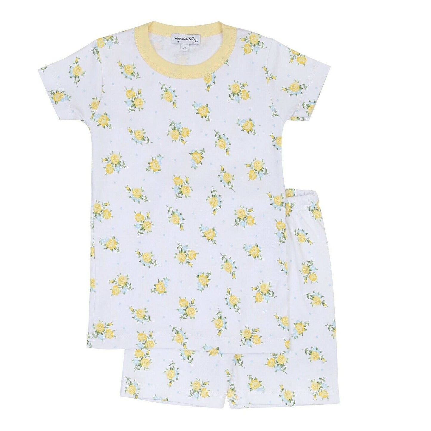 Magnolia Baby Girls FAITH'S CLASSICS Short Pajamas Pima Cotton Yellow NEW