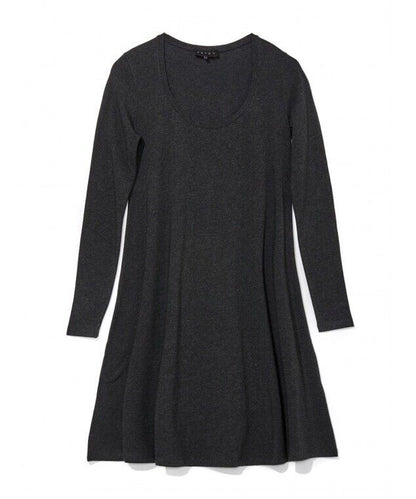 Hatch Maternity Women’s THE LONG SLEEVE A-LINE DRESS Charcoal $118 NEW