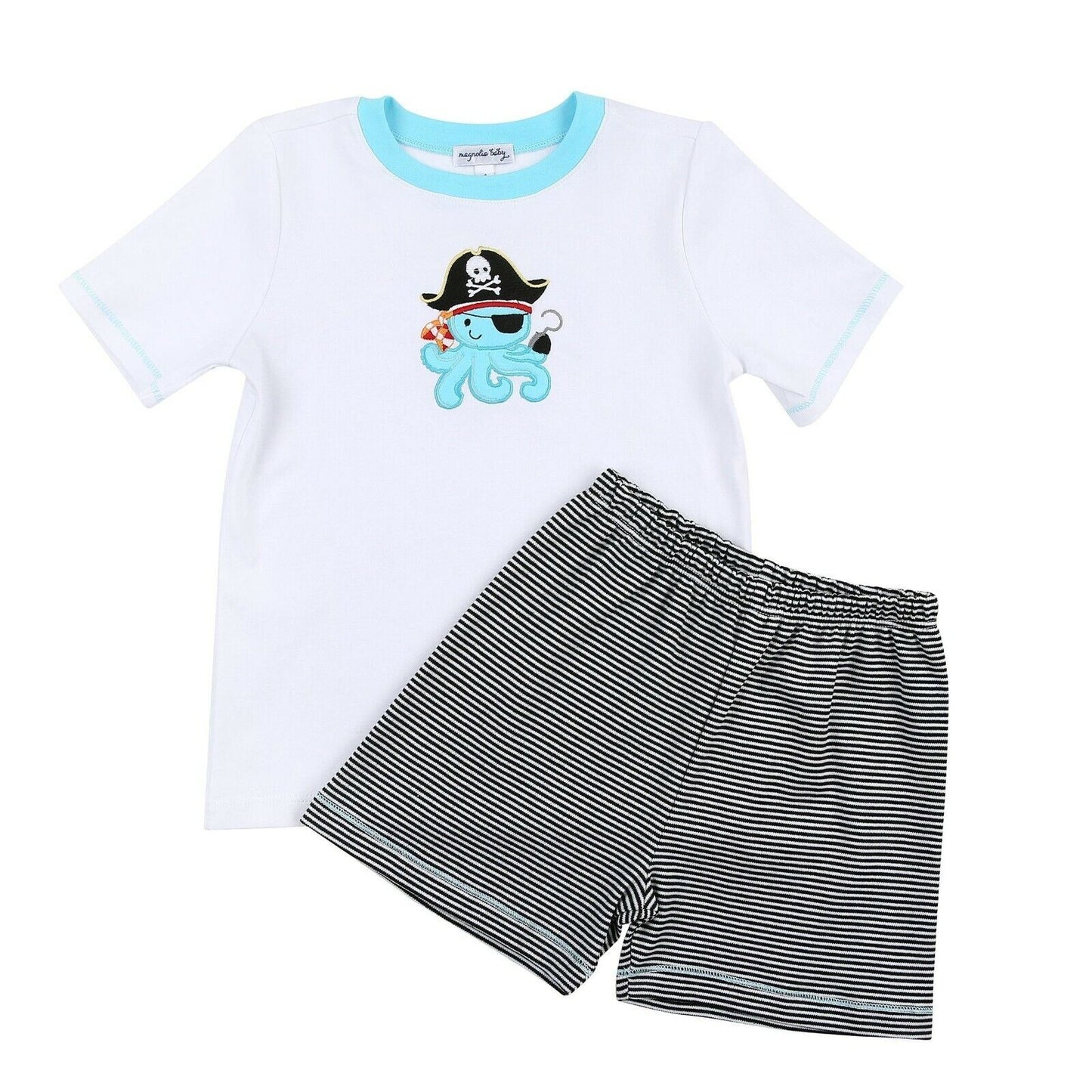 Magnolia Baby Boys PIRATE Short Set Pima Cotton Size 2T NEW