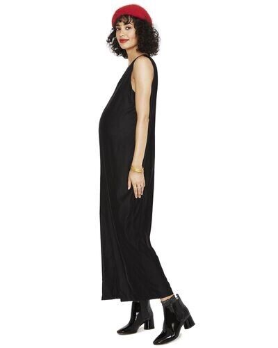 Hatch Maternity Women’s THE VIOLETTE JUMPER Black Velvet $278 NEW